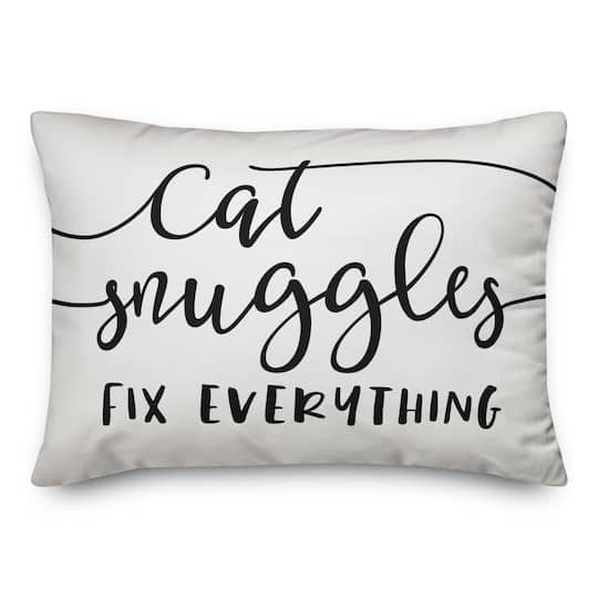 Cat Snuggles Fix Everything Throw Pillow